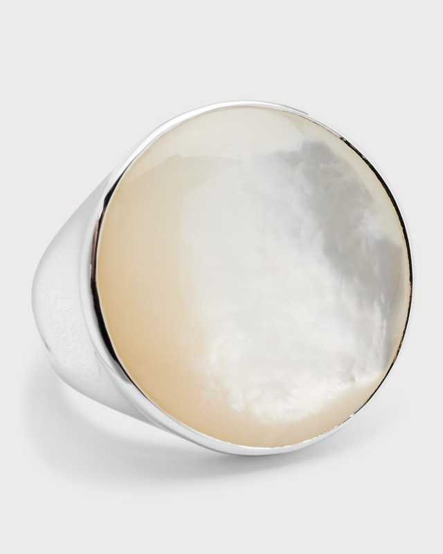 Sculptured Round Ring in Sterling Silver